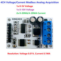 Módulos de Controlador de Potencia RS485 N4AIA04, Colector Analógico Neutro de 4-20 mA, ADC Modbus RTU, Código de Función 03 06, Voltaje, Corriente