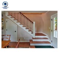 Escalier droit moderne d'intérieur en gros avec poutre en acier au carbone pour appartement