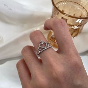 Dylam Low MOQ in Stock INS Style Minimalist S925 Sterling <b>Silver</b> Engagement Heart Shape Love <b>Crown</b> Rings Jewelry Fashion - Product Image 3