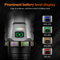 Linterna LED EDC de 8*LED XTE, 2500 Lúmenes, Luz Roja con Imán, Mini Portátil, Recargable por USB, con Indicador de Batería, 26350