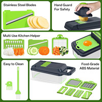TOALLWIN Nieuw Product Keuken Gadgets Multifunctionele Voedselhakker Ui Mandoline Snijder Groentesnijder Handmatig 12 in 1 Groentehakker