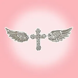 Shiny <b>Stud</b> Earrings for Women Wing Shape Earring <b>Studs</b> Ear Piercing Fashion Cute Jewelry Gifts Punk Gothic Cross Decoration - Product Image 6