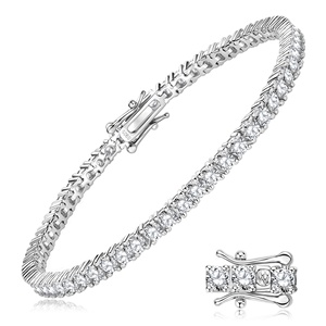 Bracelet tennis de luxe haut de gamme en argent sterling S925, style européen et américain, exquis, entièrement serti de <span class=keywords><strong>moissanite</strong></span>, pour femme - Product Image 6
