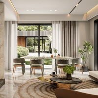 Personalización de Toda la Casa, Muebles Modernos Minimalistas, Juego de Comedor Italiano, Servicio de Diseño de Interiores con Renderizado 3D Max
