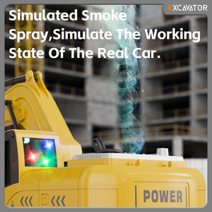 Excavatrice RC en alliage HW-Y1803 <span class=keywords><strong>de</strong></span> haute qualité, <span class=keywords><strong>jouet</strong></span> <span class=keywords><strong>de</strong></span> construction multi-terrain avec pulvérisation, musique et lumières, adapté aux enfants - Product Image 4