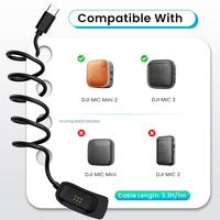 Câble de charge magnétique de type C noir de remplacement pour DJI Mic Mini 2 Mic 3 Transmitter, charge rapide et transfert de données