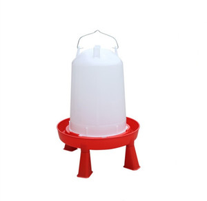 Abreuvoir portable rouge et blanc 14L mangeoire à eau pour oiseaux avec jambe nouvel état PP matière plastique - Product Image 1