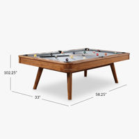Table de billard sur mesure, artisanale, haut de gamme, en bois massif, style moderne du milieu du siècle