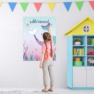 Épingle la queue sur le jeu de fête de sirène avec 24 queues PCS pour anniversaire d'enfants filles - Product Image 6