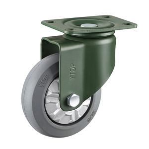 2,5/3/4/5 Zoll schwarz/grau Gummi schwenkbares industrielles Lenkrad mit Bremsen - Product Image 2