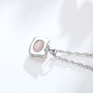 2017 cuarzo rosa Hola lindo gato colgante collar joyería al por mayor - Product Image 3
