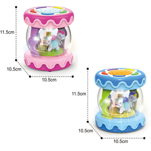HUANGER Nuevo Tambor Musical Educativo Multifuncional para Bebés, Tambor Giratorio, <span class=keywords><strong>Carrusel</strong></span> Musical, Tambor de Mano, Juguetes para Bebés - Product Image 6