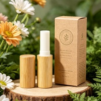 Venta al por mayor OEM ODM Envase vacío para bálsamo labial 4ml 4g Ecológico Delgado de Bambú con Tapa de Rosca para Brillo Labial Cosmético