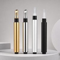 Botol Dispenser Kosmetik Aluminium Mewah 3ml dengan Kepala Pijat Pendingin Logam Zamac untuk Krim Mata dan Lip Gloss
