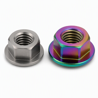 Écrou à bride hexagonale en titane léger Gr5 Ti-6Al-4V M5 M6 M8 M10 BJCJTi usiné CNC, anti-desserrage, personnalisé pour vélos, voitures et projets