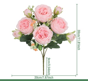 Vente en gros de roses artificielles décoratives en soie pour mariage, fleurs artificielles d'osmanthus au toucher réel - Product Image 5