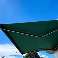 Auvent télescopique électrique avec télécommande, en acrylique, taille personnalisée, en alliage d'aluminium, avec éclairage LED, extensible, résistant au vent et aux UV