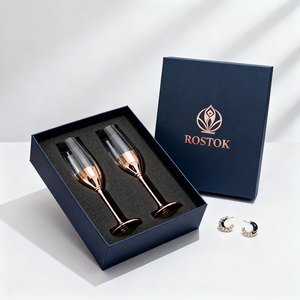 Boîte rigide décorative en carton à deux pièces pour coffret cadeau de vin en <span class=keywords><strong>verre</strong></span> et bouteille d'alcool, <span class=keywords><strong>avec</strong></span> couvercle et base, et insert spécialisé - Product Image 3