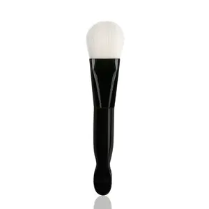Kadınlar fondöten fırça araçları özel logo siyah yüz maskesi fırça cilt bakımı silikon yüz maskesi fırça pembe ucu