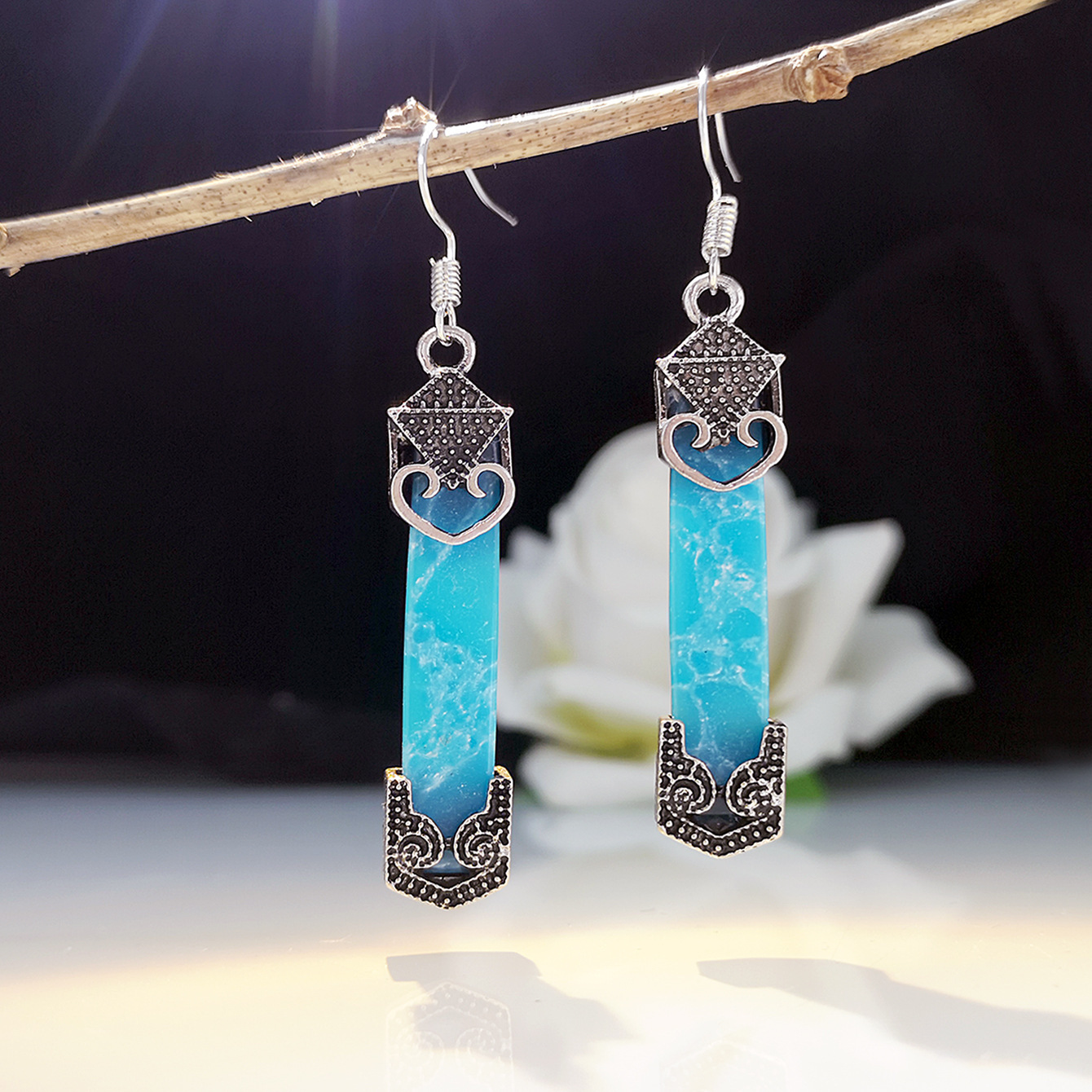 Argent ancien, jade orchidée de mer