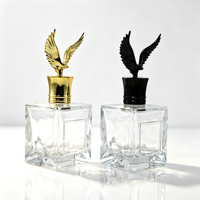 Botol Parfum Kosong Kaca Bening Mewah 100ml, Wadah Semprot Aroma, Tutup Elang, Lapisan Matte Frost, Sablon untuk Pria