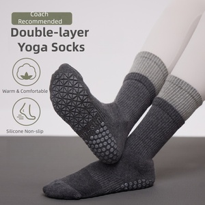 <span class=keywords><strong>Calcetines</strong></span> Antideslizantes Profesionales de Doble Capa para Fitness, <span class=keywords><strong>Calcetines</strong></span> de Yoga hasta la Pantorrilla - Product Image 3