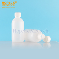 Bouteille d'emballage en plastique HDPE à col étroit HOPECK pour médicaments, sirop contre la toux, avec bouchon anti-vol pour enfants