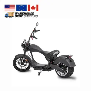 3000w 30ah Chopper Electric Scooter Motorcycle Adult EEC COC European Warehouse MH3 Black