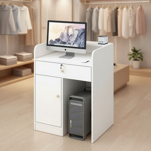 Comptoir moderne en bois massif, simple et minimaliste, pour salon de beauté, magasin de vêtements, <span class=keywords><strong>bureau</strong></span>, mobilier commercial - Product Image 1