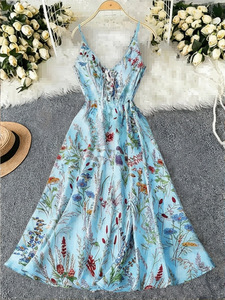 Abito casual da donna con stampa artistica, abito a canotta fluido e confortevole taglie forti per l'uso quotidiano - Product Image 5