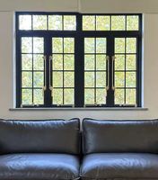 Puerta Frontal Francesa Antigua con Ventanas Dobles Arqueadas de Aluminio y Vidrio para Patio