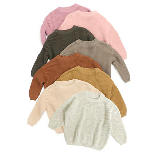 Logo personnalisé 100% coton enfants haut printemps automne enfant en bas âge pull surdimensionné pull décontracté en gros bébé pull - Product Image 3