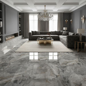 Azulejos de Porcelana de Lujo de Alta Calidad, 600 x 600, 60*60, Efecto Mármol Gris Pulido, Acabado Brillante, Fabricados en China, con Precios para Habitaciones - Product Image 3