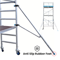 Andamio Plegable de Aluminio de 9'8" de Altura de Trabajo, Andamio Móvil Plegable Multiusos de Tipo Pequeño, Torre Rodante