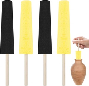 Herramientas de Cerámica para Modelar y Tallar, Palos de Cerámica Amarillos y Negros para Esculpir, con Esponja de PU para Recortar y Limpiar - Product Image 1