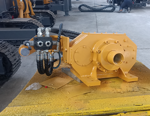 Unité de support hydraulique en acier au carbone jaune pour équipement de forage minier avec cylindres bleus et flexibles noirs - Product Image 3