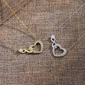 2026 Yeni Aşk 8 Kelime Düğümü Kolye Kraliçe Mizaçlı Kalp Şeklinde Köprücük Kemiği Zinciri Basit Sevgili Kolye Takı - Product Image 4