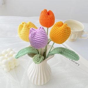 Flores de Crochet, <span class=keywords><strong>Tulipanes</strong></span> Morados, Ramo de <span class=keywords><strong>Tulipanes</strong></span> Tejidos a Mano, Decoración del Hogar, <span class=keywords><strong>Tulipanes</strong></span> Artificiales para Bodas, Manualidades - Product Image 4