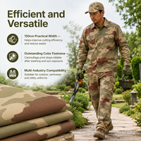 Tissu Ripstop Camouflage T65/C35 230gsm en Polyester Coton, Tissu Tactique Imprimé pour Uniformes et Aménagements Paysagers