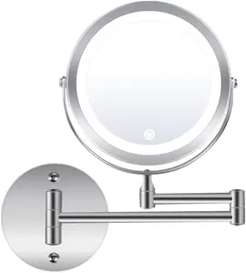 1X 10X Magnification 360 Degree Rotation Double Sided Led Lighted Vanity Mirrors