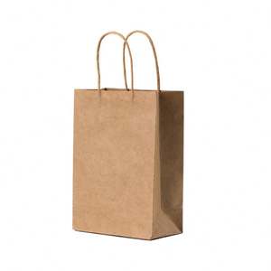 Sacs en papier personnalisés avec logo pour restaurants, emballages en carton kraft, ruban en coton pour sacs alimentaires, supermarchés, vêtements, nouilles, chaussettes - Product Image 1