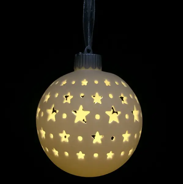 Small Porcelain starry Decorative Baubles for Xmas Tree Christmas Balls Ornaments Set Holiday Wedding Party Decoration White