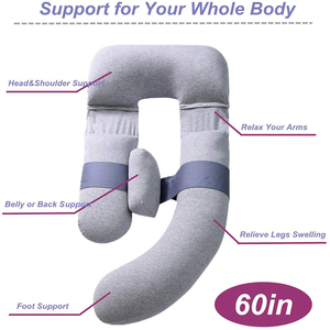 Venta caliente de fábrica al por mayor personalizada enfermería maternidad almohada en forma de U lado dormir almohada cojines para mujeres embarazadas - Product Image 6