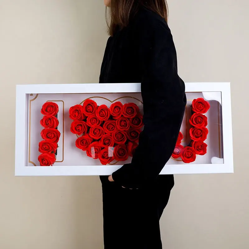 Caja de impresión del Día de la madre amor profundo floral Rosa mamá Cajas de Regalo para flores