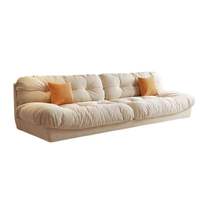 Sofa Modern Cream Cloud Berlapis Kain Bentuk L Tiga Dudukan Reclining Berkualitas Tinggi Minimalis untuk Apartemen Hotel Ruang Tamu