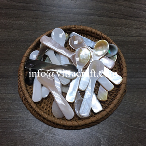 Belle cuillère à caviar jaune, rose, noir, blanc en nacre cuillère à caviar parfaite pour servir du caviar coûteux taille 7cm - Product Image 3