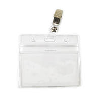 Porte-badge d'identité transparent personnalisé porte-badge nominatif en plastique PVC couverture de carte de travail d'étudiant en plastique souple protecteur de porte-carte d'identité