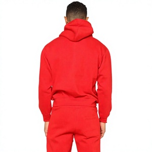 Conjunto Deportivo Informal de 2 Piezas para Hombre, Sudadera con Capucha Roja y Pantalones Deportivos con Cordón, Ropa Deportiva Informal - Product Image 5