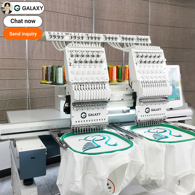 Two Head Embroidery Machine 2 with Dual Sequin Beads Easy Coriding Device 12 Color 15 Needles