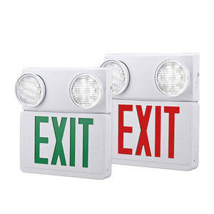 Luz de advertencia de emergencia brillante recargable Caja de luz de salida de punto doble Iluminación de evacuación de batería para uso en interiores Material plástico - Product Image 2